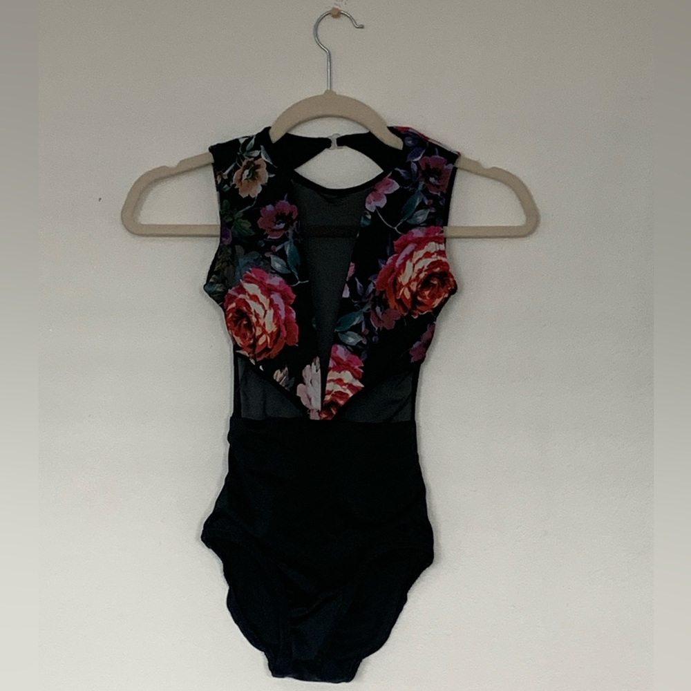 Dancewear; Child large Chelsea B Blossom V-Neck leotard.